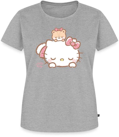 Hello Kitty Met Teddy Op Haar Rug Premium T Shirt Dames