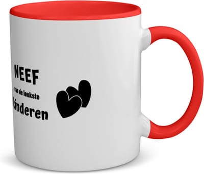 Akyol - neef van de leukste kinderen koffiemok - theemok - rood - Neef - de leukste neef - verjaardag - cadeautje voor neef - kado - geschenk - 350 ML inhoud