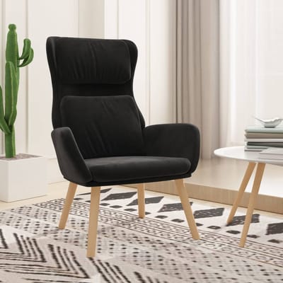 vidaXL - Relaxstoel - fluweel - zwart