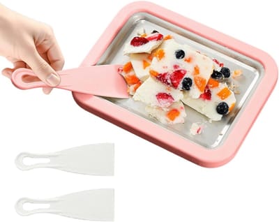 IJsmaker Dessertmaker - Sorbetmaker Yoghurtmaker - Zelf Desserts Maken - Elektrisch Vrij Ontwerp - 26 cm - Roze