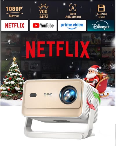 4K Beamer Projector met Ingebouwde Apps en Gimbal Stabilisatie