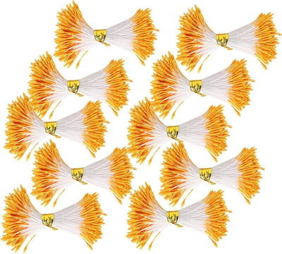 900 Stuks Kunstmatige Stamens in Fel Oranje voor DIY Bloemarrangementen, Kledingdecoratie en Sieradenmaken - Veelzijdige Creatieve Benodigdheden