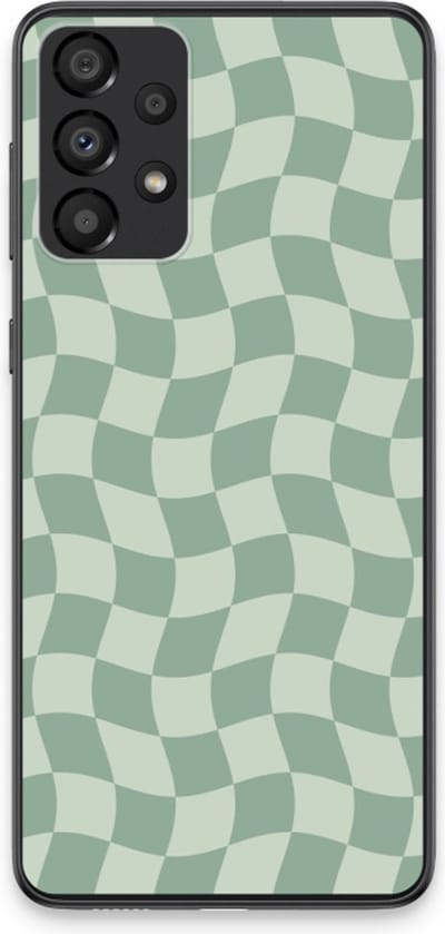 Case Company® - Hoesje geschikt voor Samsung Galaxy A33 5G hoesje - Grid Groen - Soft Cover Telefoonhoesje - Bescherming aan alle Kanten en Schermrand