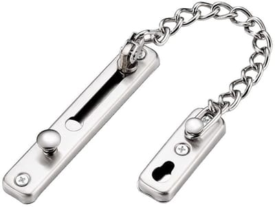 Deurketting - Ketting deurbeveiliging sslot - RVS - Antidiefstaldrukgrendel - Met schroeven - Voordeur beveiliging thuis - Zilver