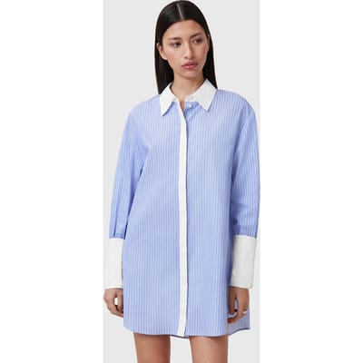 AllSaints Alber Stripe Dress Blue/white Taglia: 4 | Abiti in T-Shirt Outlet | Donna | Blu