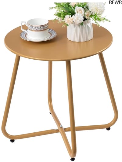 RFWR® Ronde Buiten Bijzettafel voor Terras en Balkon - Weerbestendig Metalen Koffietafel