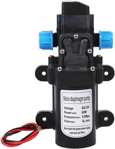 12V Hogedrukpomp Membraanpomp - 60W 5L/min Zelfaanzuigend Waterpomp Met Druk