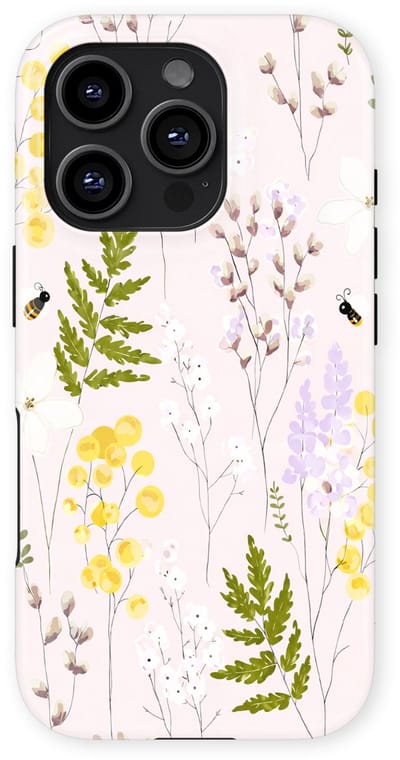 Bloemen Design Hoesje geschikt voor iPhone 16 Pro | Flower Print Tough Case met Mag | Shockproof | Bloemen Motief Backcover geschikt voor iPhone 16 Pro Spring Garden