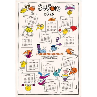 Keukenhanddoek kalender 2026 Winkler Shadoks