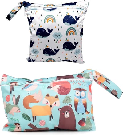 Set van 2 Waterdichte Baby Verschoon Tassen - Herbruikbare en Wasbare Organizer voor Kleding, Ideaal voor Reizen, Strand en Sportactiviteiten