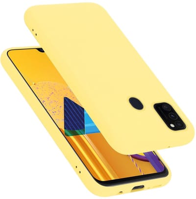 Cadorabo Hoesje geschikt voor Samsung Galaxy M21 / M30s in LIQUID GEEL - Beschermhoes gemaakt van flexibel TPU silicone Case Cover