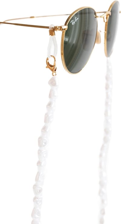 Casies Zonnebril koord met parels - Elegante Brillenkoord - Witte parel ketting - 70 cm