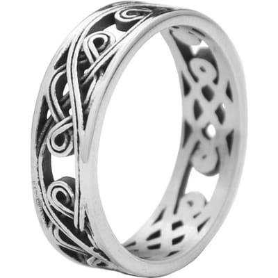 Nordische Vintage Keltische Knoop Ring Man Vrouw Roestvrij Staal Eenvoudige Viking Ringen Biker Mode Amulet Sieraden Cadeau Dropshipping 8 white