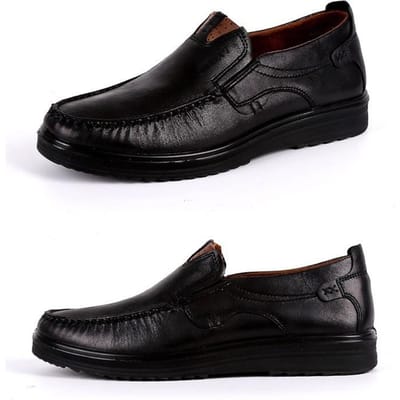 Herenschoenen Casual Echt Leer Ademend Comfortabel Heren Loafers Zakelijk Oxford Leren Platte Schoenen Ademend Papa Schoenen 38