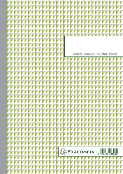 Exacompta 5x Doorschrijfpapier geruit 5x5 29,7x21cm 50 zelfkopiërend papier dupli - - 3300E