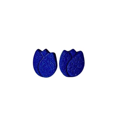 2 Love It - oorknopjes - tulp - blauw - handgemaakt - rvs stekers