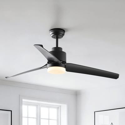 Zwarte plafondventilator met afstandsbediening incl. LED - Akira