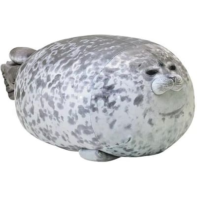 Pluche Dikke Zeehonden Knuffels Schattige Cartoon Zee Dieren Zacht Groot Knuffelkussen Baby Slaapkussen Schattig Sierkussen Cadeau Voor Kind 30cm white