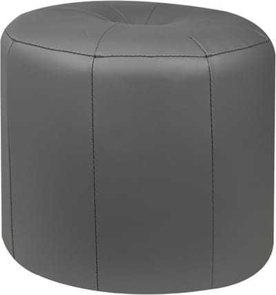 Mood poef hoog-lederlook- grijs souris-40x34x40 cm