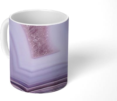 Mok - Koffiemok - Abstract - Geode - Roze - Edelsteen - Mokken - 350 ML - Beker - Koffiemokken - Theemok