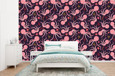 Behang - Fotobehang Octopus - Baby - Design - Breedte 385 cm x hoogte 240 cm