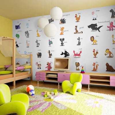 Fotobehang XXL - Learning by playing (animals)