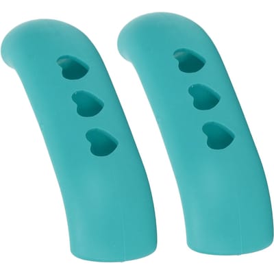 2pcs Manchon de Poignée en Silicone pour Casserole Résistant à la Chaleur Anti-Brûlure Isolé Couvercle Support de Poignée Chaude Bleu bleu