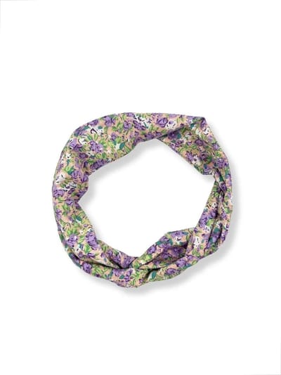 Duurzaam cadeau - Flexibele haarband - IJzerdraad - Lichtpaarse bloemen - 90 cm