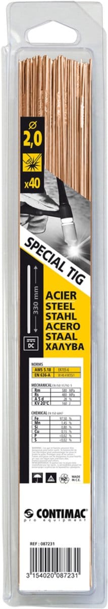 GYS TIG Vuldraad staal O2.0mm 330mm (x40)- 5193087231
