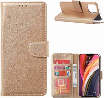 Cityhoesje - iPhone 13 mini - Bookcase incl. Pasjeshouder - Roségoud