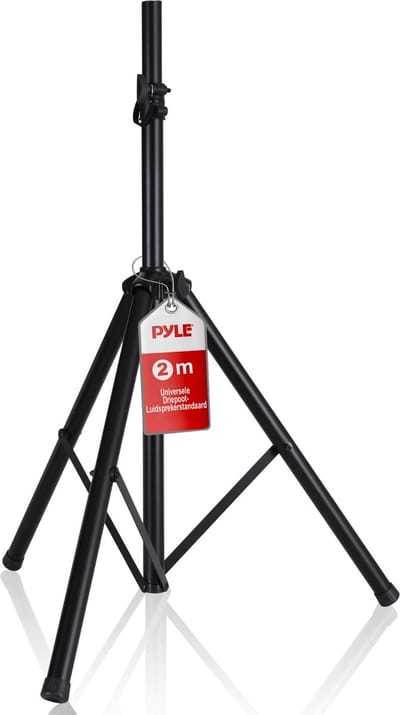 Pyle Luidsprekerstandaard, Monitor Stand, Speaker Stand met Verstelbare Hoogte van 100 cm tot 180 cm, Tripod Stand met Veiligheidspin en Spanvergrendeling voor Stabiliteit