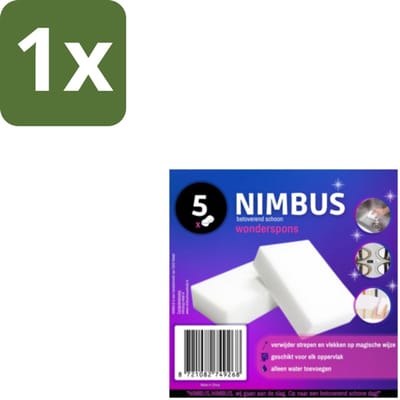 1 x NIMBUS – Wonderspons – Melamine Spons – Voordeelverpakking - Schoonmaak - Reiniging - Spons - Melamine Spons - Vuil Verwijderen