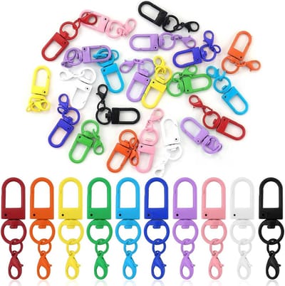 50 stuks doe-het-zelf sleutelhangers met kleine karabijnhaken en sleutelringen