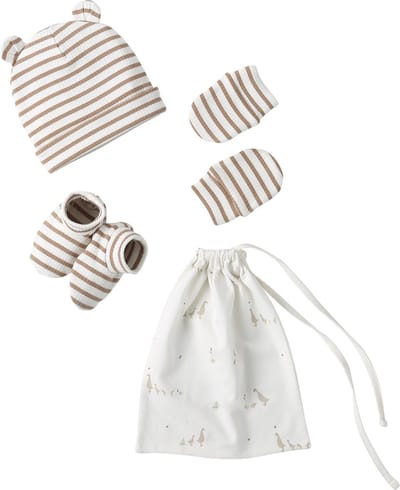 Vertbaudet Set muts - wanten - slofjes - babytas voor baby
