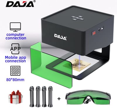 DJ6 CNC Laser Graveermachine - 3000MW Mini Logo Mark Printer & Cutter voor Hout en Kunststof - Snelle DIY Graveur voor Houtbewerking