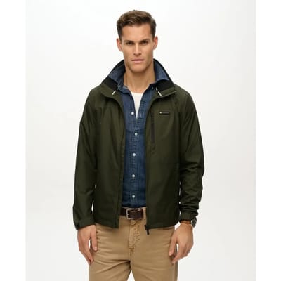 Superdry Windbreakerjas Zonder Capuchon met Logo Groen Grootte: M