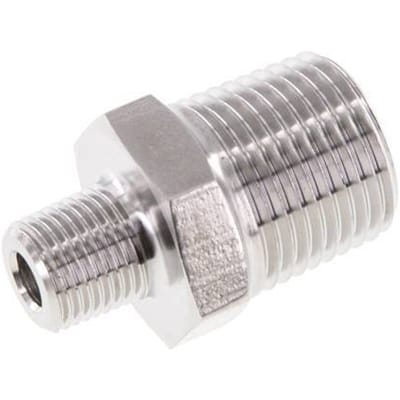 1/8'' NPT x 3/8'' NPT RVS Borstnippel 210 Bar - Hydrauliek