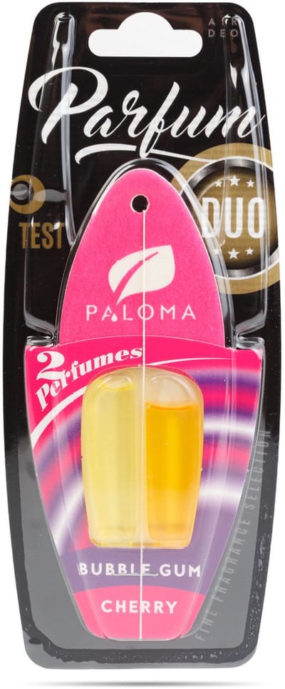 Auto Luchtverfrisser Duo – Cherry & Bubble Gum Geur – 2 x 2,5 ml Parfum – Werkt tot 6 Weken – Langdurige Geurverspreiding voor Auto Interieur [P10166]