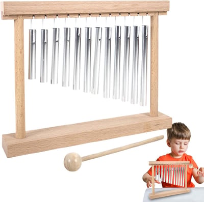 Percussie Klokkenspel - Muzikaal Instrument - Beginners Muziek - Houten Constructie - 25x19x4 cm