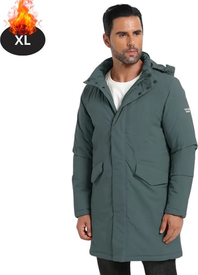 Livano Winterjas - Parka - Heren - Winter - Jas - Volwassen - Stijlvol - Groen - XL