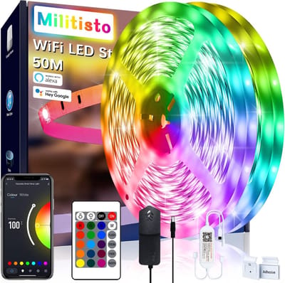 Luxe led strip - 50 M - met Alexa - smart wifi - app - bestuurbare muziek