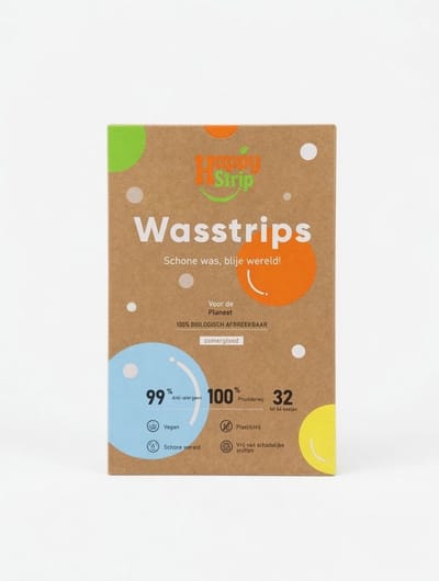 HappyStrip Wasstrips - 128 Wasbeurten - Zomergloed Geur - 100% Plasticvrij - Vegan & Biologisch Afbreekbaar - Goed voor de planeet