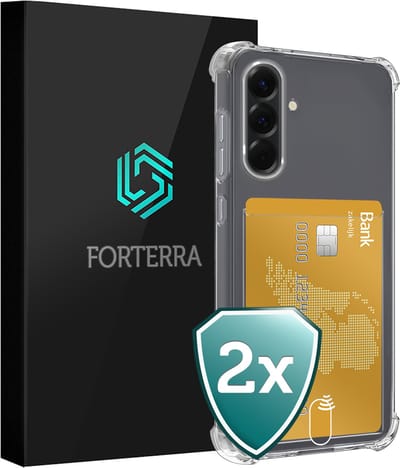 Hoesje 2 Stuks - Geschikt voor Samsung Galaxy A36 - Met Pashouder en Kaarthouder - Telefoon Hoes Shockproof - Back Cover - Siliconen Case - Shock Proof - Pasjes Houder - Transparant
