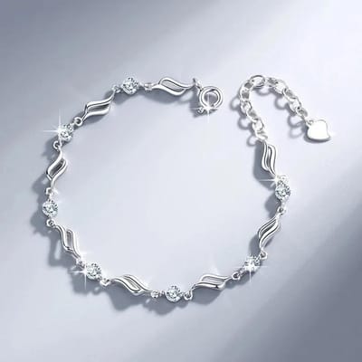 925 Sterling Zilver Hartvormige Ketting Armband Set voor Vrouwen Vintage Koreaanse Blauwe Kristallen Armbanden Sieradenset Feestsieraden white
