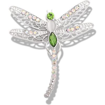 Libelle Broche Vrouwelijke Glanzende Strass Broche Persoonlijkheid Mode Temperament Jas Pin Accessoires groen