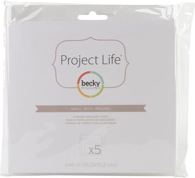 Project Life Big Envelope Pages 6"X6" 5/Pkg (380028)
