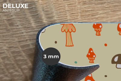 Placemats - 6 stuks - 45x30 cm - Placemat kunststof - Patronen - Paddestoel - Oranje - Borden onderleggers - Decoratie voor op tafel - Keuken tafeldecoratie accessoires - Vinyl onderlegger - Tafelversiering