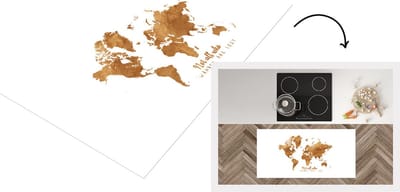 Keukenloper - Loper keuken - Kaart - Brons - Quote - 120x60 cm - Keukenloper vinyl