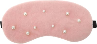 Zachte pluche slaapmaskers voor comfortabel reizen, ademend oogdoek voor dutjes, roze met valse parels