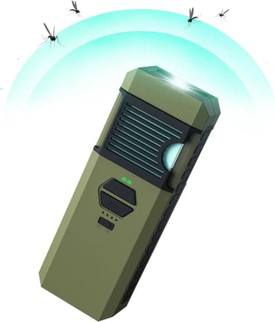 3-in-1 elektrische muggenafweermiddel met campinglantaarn, draagbare muggenafstotende 9000mAh oplaadbare batterij IP67 waterdicht voor buiten, terras, reizen, backpacker